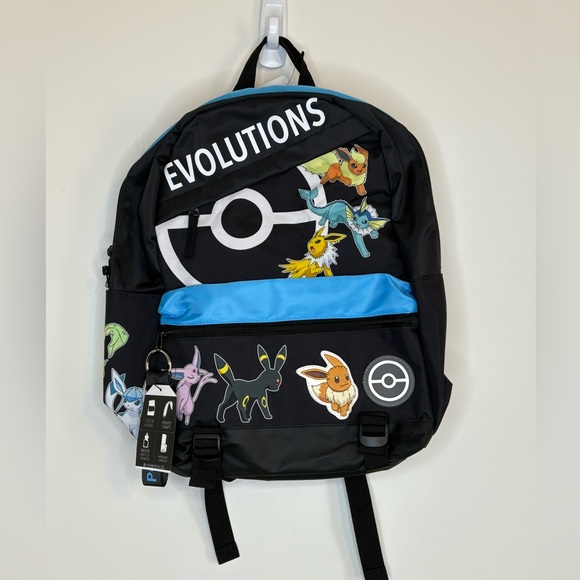Pokémon Eevee Evolutions  Bioworld Backpack Black and Blue NWT - Picture 2 of 15